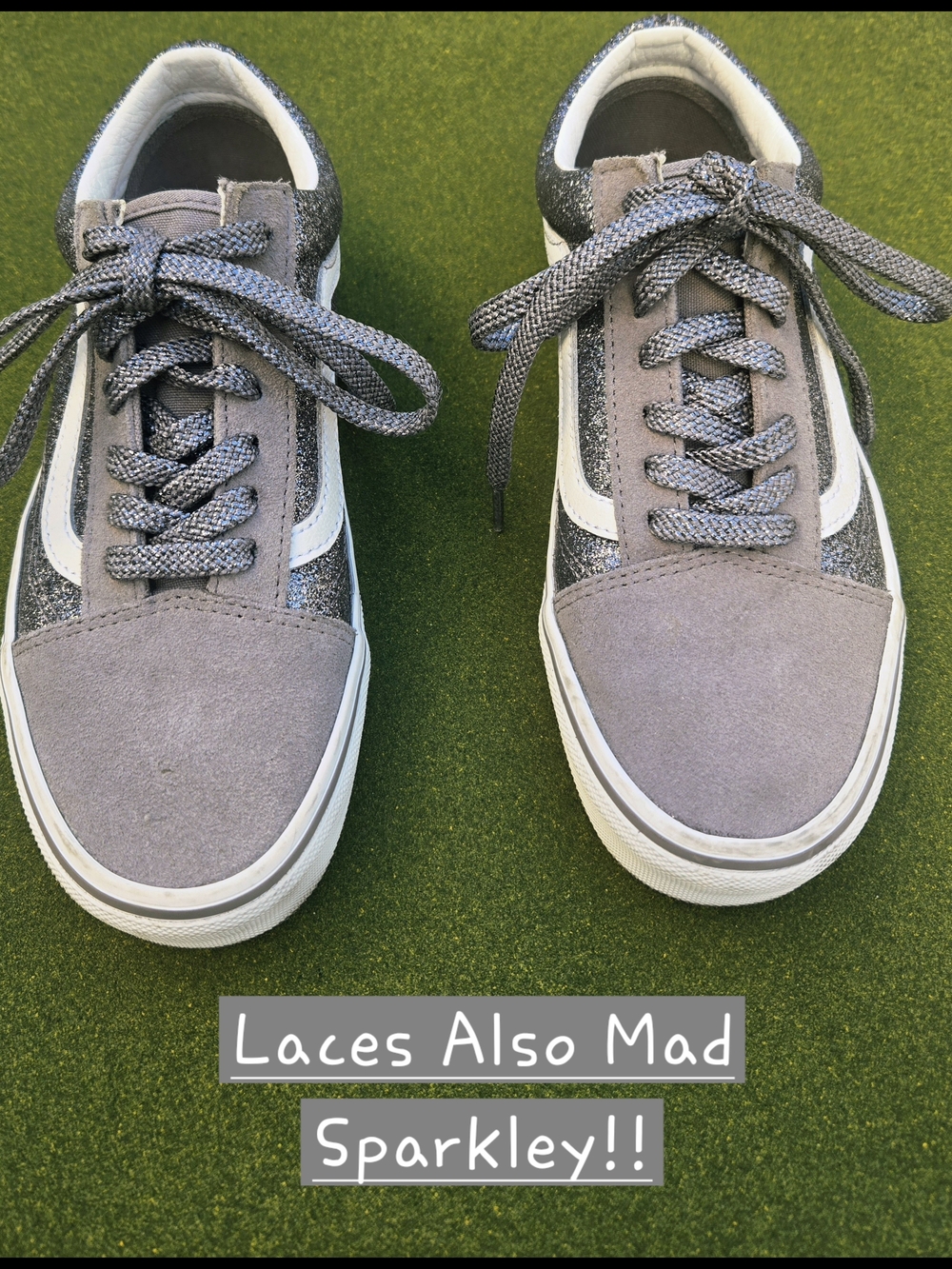 Vans 7 OLD SKOOL Glitter Low-Top Sneakers GREAT TREAD SPARKLY Y2K SKATER VIBES - Picture 3 of 14
